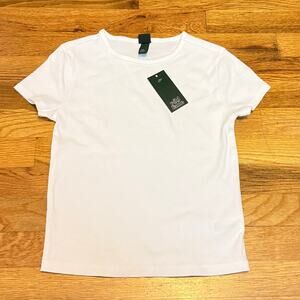 Wild Fable Womens XXS White Ribbed Cotton Blend Short Sleeve T-Shirt Basic New